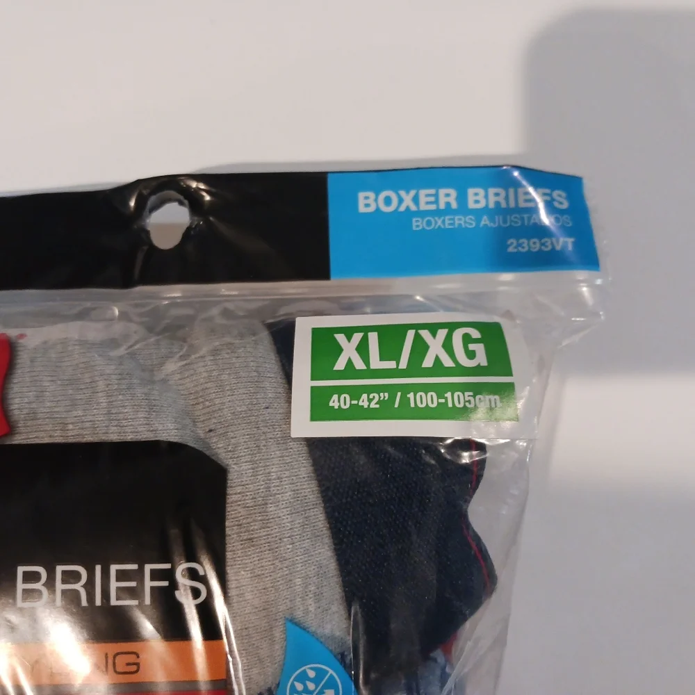 XL Men’s Hanes Tagless Sport‎ Styling Boxer Briefs 2ct Package Contrast Stitch